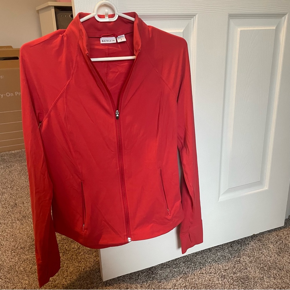 Athleta Salutation Jacket Red Lynchee - image 2